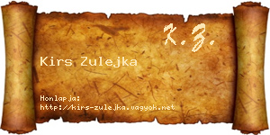 Kirs Zulejka névjegykártya